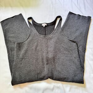 Colsie Gray Cropped Jumpsuit With Pockets Cozy Women's Size Large